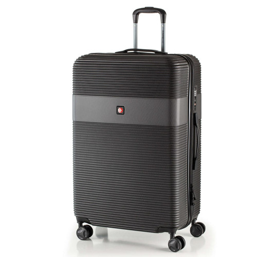Чемодан Swissbrand Cairo L Black 97 л ABS-пластик 4 колеса TSA замок для подорожей та ділових поїздок