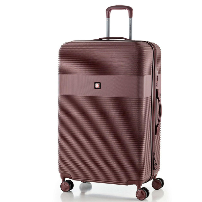 Валіза Swissbrand Cairo L Cherry SWB_LHCAI206L 97 л ABS-пластик 4 колеса кодовий замок бордовий колір