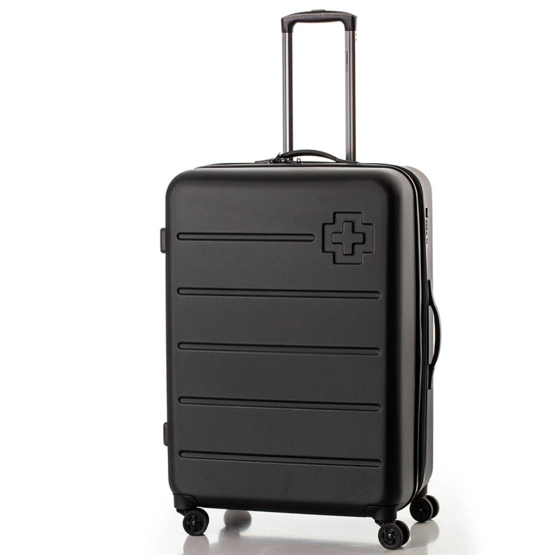 Чемодан Swissbrand Berlin L Black 98л полікарбонат/ABS TSA замок 4 колеса розширювальний чорний
