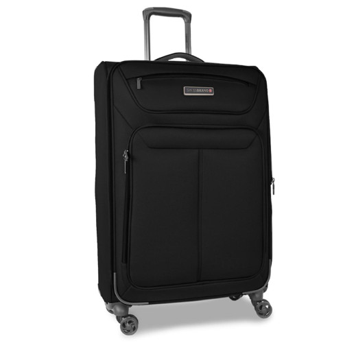 Валіза Swissbrand Austria L Black SWB_LEAUS001L об'єм 103 л поліестер 4 колеса TSA замок розширюваний чорний