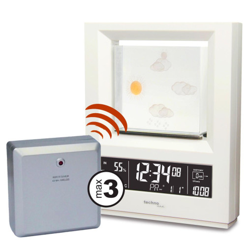 Метеостанція Technoline WS6620 White бездротовий датчик LED підсвітка прогноз погоди на 12-24 години