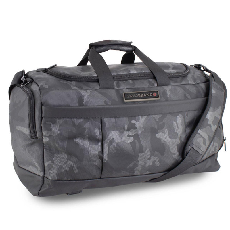 Сумка дорожня Swissbrand Boxter Duffle Bag 46 Dark Camo водозахищена 65 л 7 кишень для подорожей