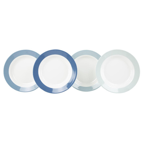 Глибокі тарілки Gimex Deep Plate Colour 4 Pieces 4 Person Sky діаметром 23 см ударостійкі сині меламінові