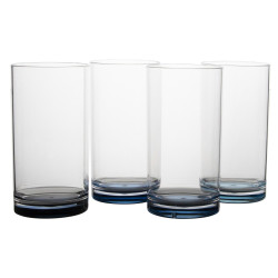 Набір стаканів Gimex Longdrink Glass Colour 4 Pieces 480 мл прозорі з синіми відтінками для дому та пікніка Набір стаканів Gimex Longdrink Glass Colour 4 Pieces 480 мл прозорі з синіми відтінками для дому та пікніка
