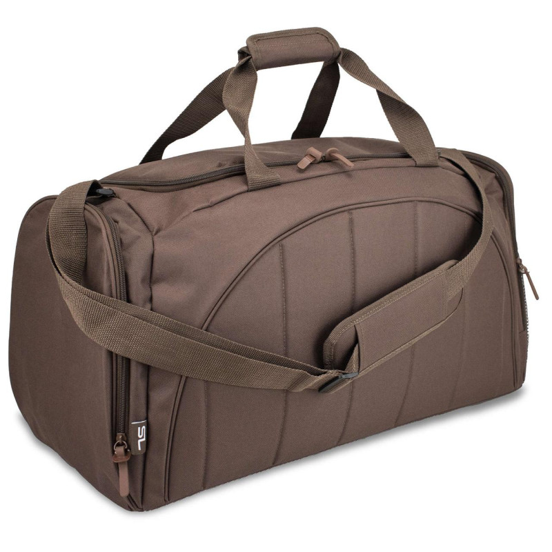Сумка дорожня Semi Line 47 Brown A3029-2 водостійка 47 л з м'якими вставками та 4 кишенями для фітнесу та подорожей