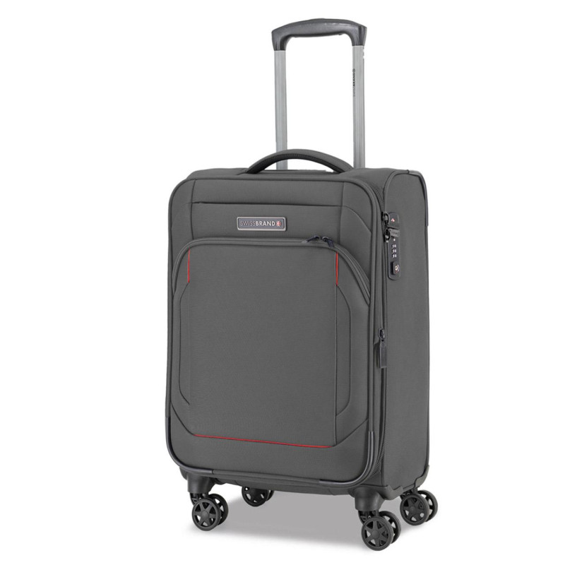 Валіза Swissbrand Celtic M Темно-сірий SWB_LSCEL803M 69 л водонепроникний кишеня з TSA замком 4 колеса розширювальний клапан