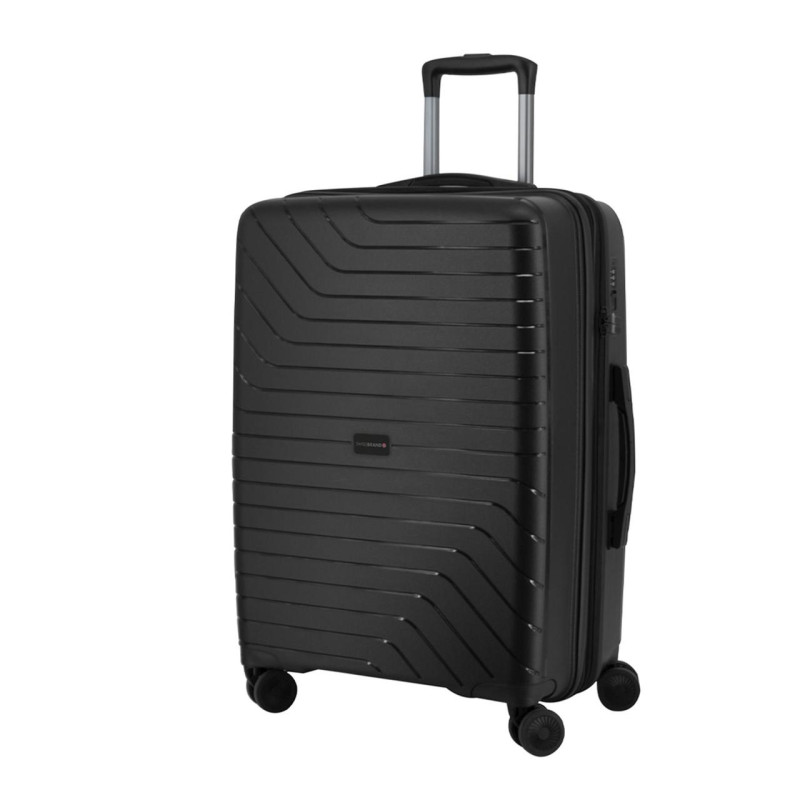 Валіза Swissbrand Eden S Black SWB_LHEDE001S 43 л поліпропілен з розширювальним клапаном TSA замком 4 колісами