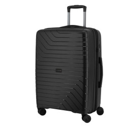 Чемодан Swissbrand Eden M Black 78 л поліпропілен TSA замок 4 колеса розширювальний чорний