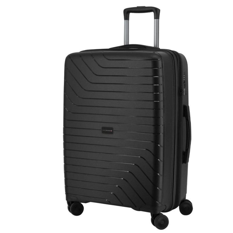 Чемодан Swissbrand Eden L Black SWB_LHEDE001L поліпропілен 115 л TSA замок 4 колеса розширюваний чорний