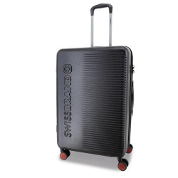 Чемодан Swissbrand Enstone M Black 103 л жорсткий з TSA замком 4 колеса розширювальний для подорожей Чемодан Swissbrand Enstone M Black 103 л жорсткий з TSA замком 4 колеса розширювальний для подорожей