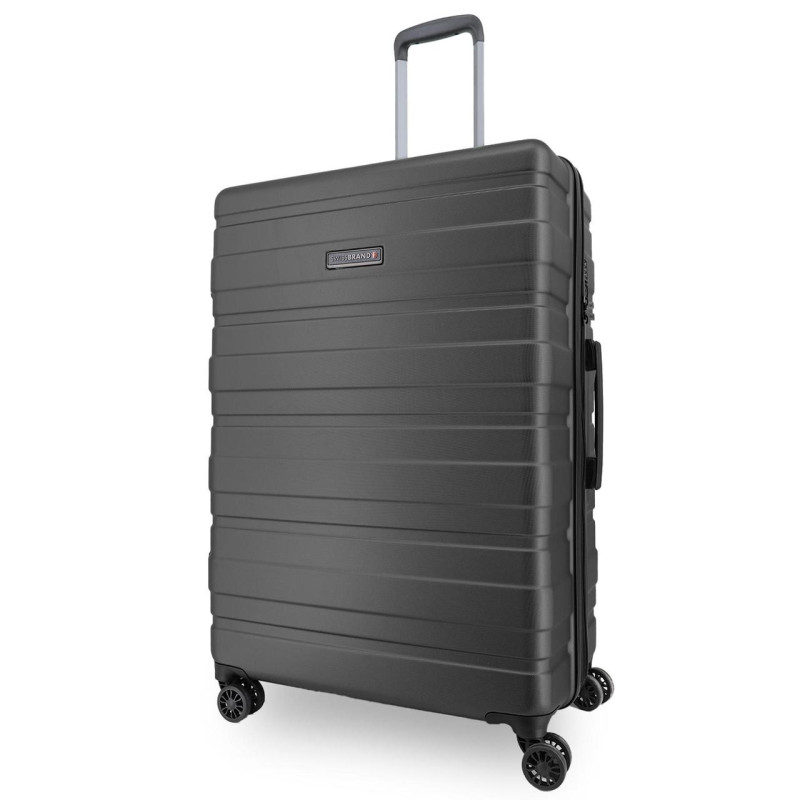Валіза Swissbrand Freya L Charcoal 123 л легкий ABS-пластик 4 колеса TSA замок для подорожей