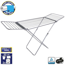 Сушка для білизни Casa Si Swan 20m Silver CS92231C04C сталева розкладна з пластиковими панелями для шкарпеток