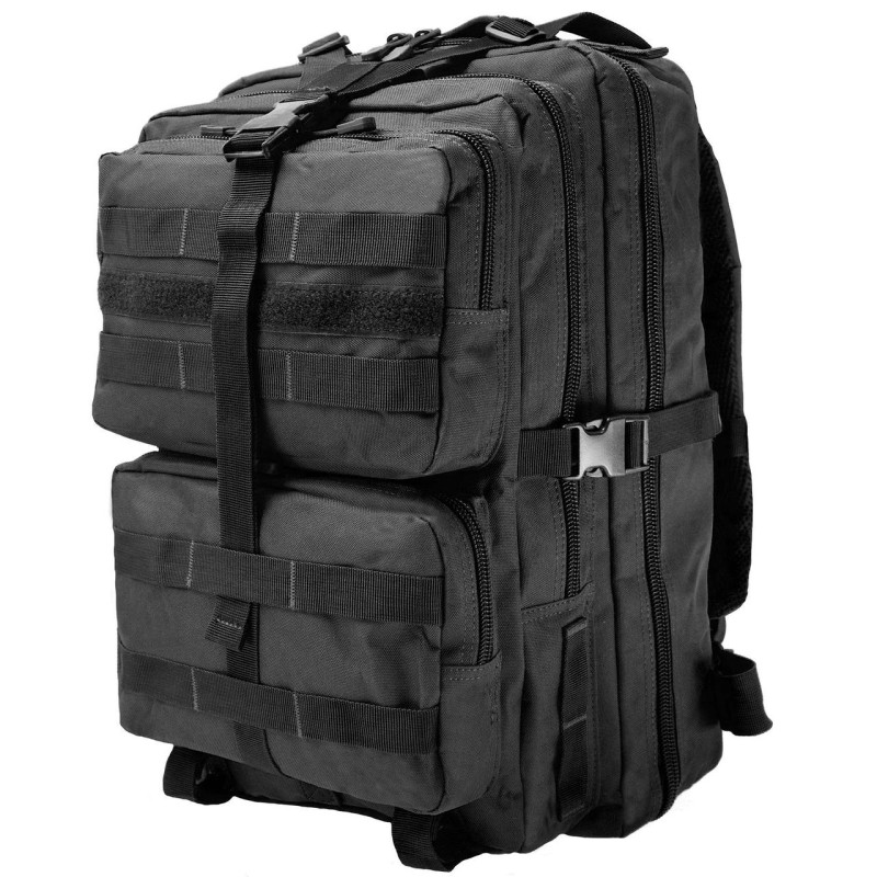 Рюкзак тактичний Semi Line 38 Black A3047-1 об'єм 38 л матеріал 600D Polyester дихаюча спинка система MOLLE