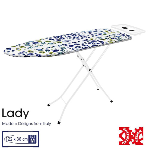 Прасувальна дошка Casa Si Lady 122x38 Білий/Синій Кристали CS93574R267 сталевий регулювання висоти 76-92 см