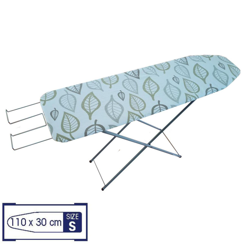 Прасувальна дошка Casa Si Legno S 110x30 Grey/Green Leaves регулювання висоти 77-86 см стальний каркас компактні розміри