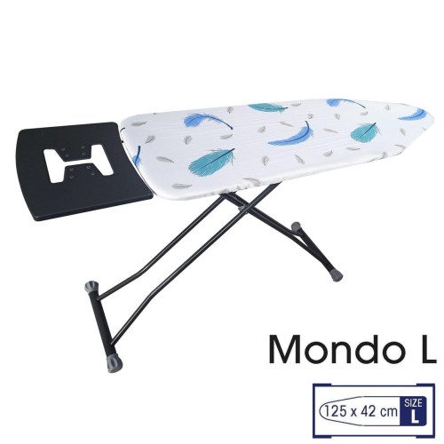 Дошка для прасування Casa Si Mondo CS93570L342 125x42 см сірі/сині пера з підставкою для парогенератора висота 74-96 см