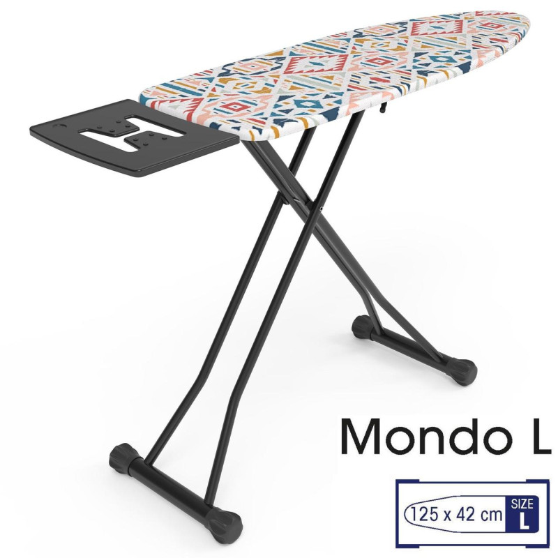 Гладильна дошка Casa Si Mondo CS93570L342 L 125x42 Grey/Kaleidoscope з регулюванням висоти 74-96 см підставка для парогенератора