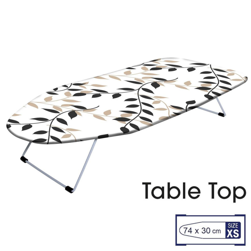 Гладильна дошка Casa Si Table Top 73x30 White/Black Leaves CS95159P168 сталеве сітчасте покриття знімний чохол