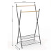 Стійка для одягу Casa Si Garment Rack Bamboo Black CS92309W04 розбірна чорна з 2 полицями висота 156 см для 20 вішалок