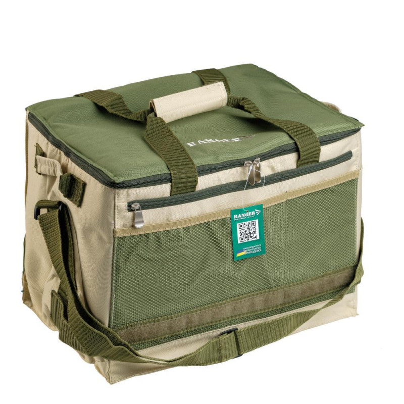 Термосумка Ranger HB5-XL Арт. RA 9907 ізотермічна 33 л нейлон зелена бежевий 4 кишені 10 мм наповнювач
