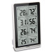 Термогігрометр Technoline WS7060 Black 3 датчики вимірювання температури 0°C до 50°C вологість 20% до 95%