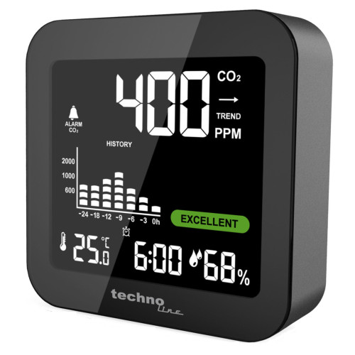 Метеостанція Technoline WL1025 Black аналізатор CO2 температура 0 до +50 °C вологість 20 до 95%