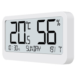 Термогігрометр Technoline WS9455 White з годинником календарем кріпленням на стіну магнітний 107х55х13 мм Термогігрометр Technoline WS9455 White з годинником календарем кріпленням на стіну магнітний 107х55х13 мм