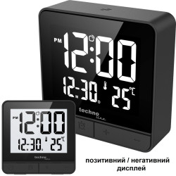 Настільні годинники Technoline WT375 Black E-paper екран будильник термометр радіоконтроль часу 59x59x20 мм Настільні годинники Technoline WT375 Black E-paper екран будильник термометр радіоконтроль часу 59x59x20 мм