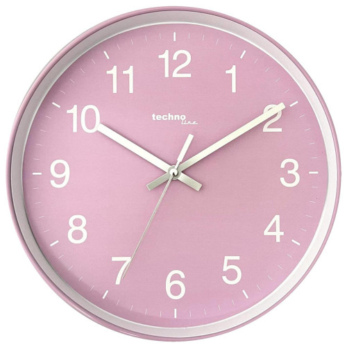 Настінні годинники Technoline WT7530 Pink безшумний кварцовий механізм діаметр 240 мм мінеральне скло рожевий цвет