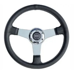 Рулеве колесо Pretech HD-5125 silver 350 мм штучна шкіра 3 спиці нержавіюча сталь для катера човна Рулеве колесо Pretech HD-5125 silver 350 мм штучна шкіра 3 спиці нержавіюча сталь для катера човна