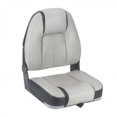 Сидіння Newstar Premium High Back 75245GC складне світло-сіре/темно-сіре морський вініл 450x450 мм для катера і човна