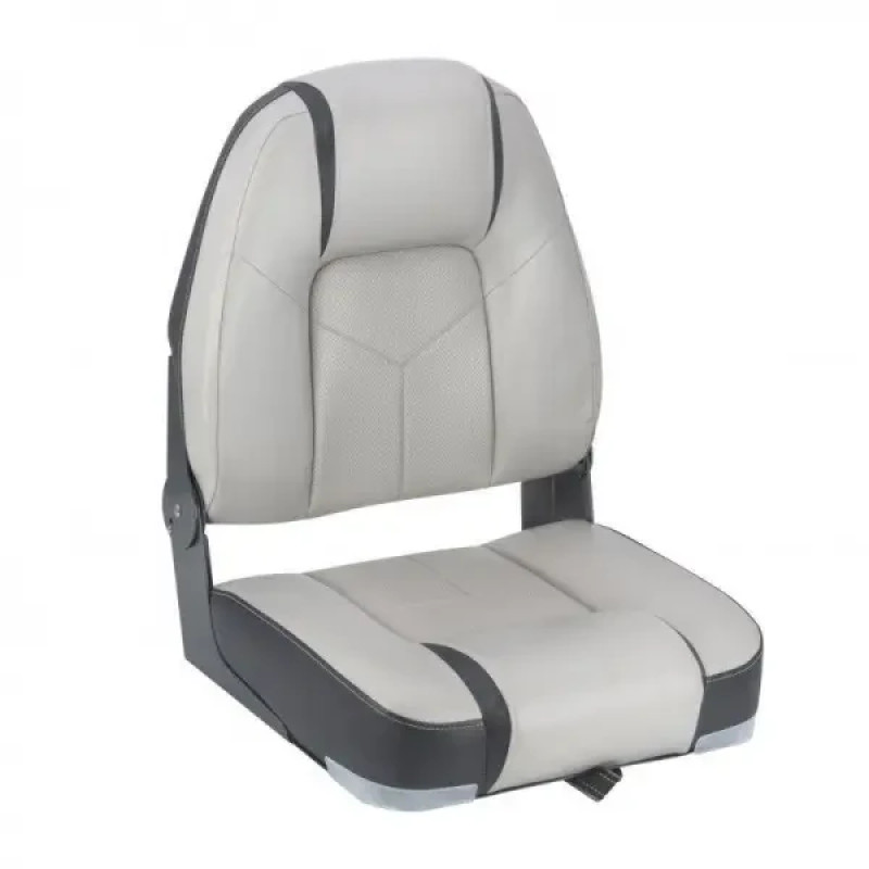 Сидіння Newstar Premium High Back 75245GC складне світло-сіре/темно-сіре морський вініл 450x450 мм для катера і човна