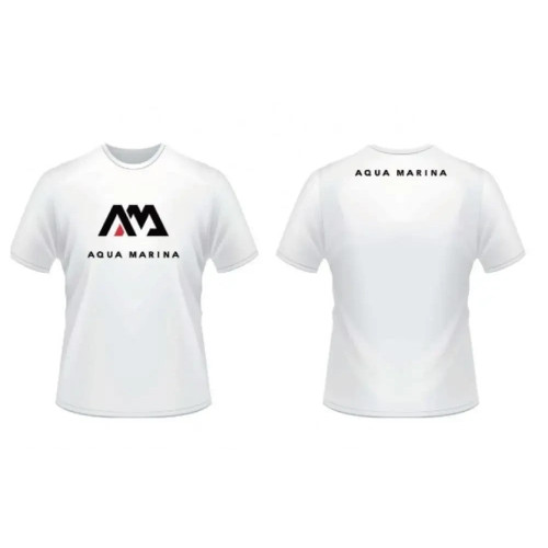 Футболка Aqua Marina White AM LOGO короткий рукав унісекс бавовна поліестер для відпочинку та САП серфінгу