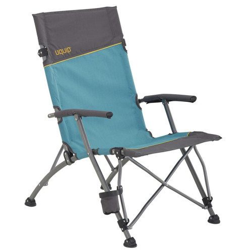 Складне крісло Uquip Sidney Blue/Grey (244003) сталевий каркас максимальне навантаження 120 кг для пляжного відпочинку