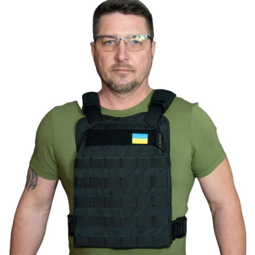 Плитоноска Kirasa Арт.KI1011 чорна кордура 1000d система MOLLE універсальний розмір
