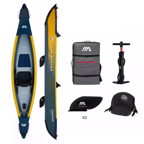 Надувний каяк Aqua Marina TOMAHAWK AIR-K 375 2023 V-образний корпус швидкість 375 см комфортне сидіння 16.6 кг