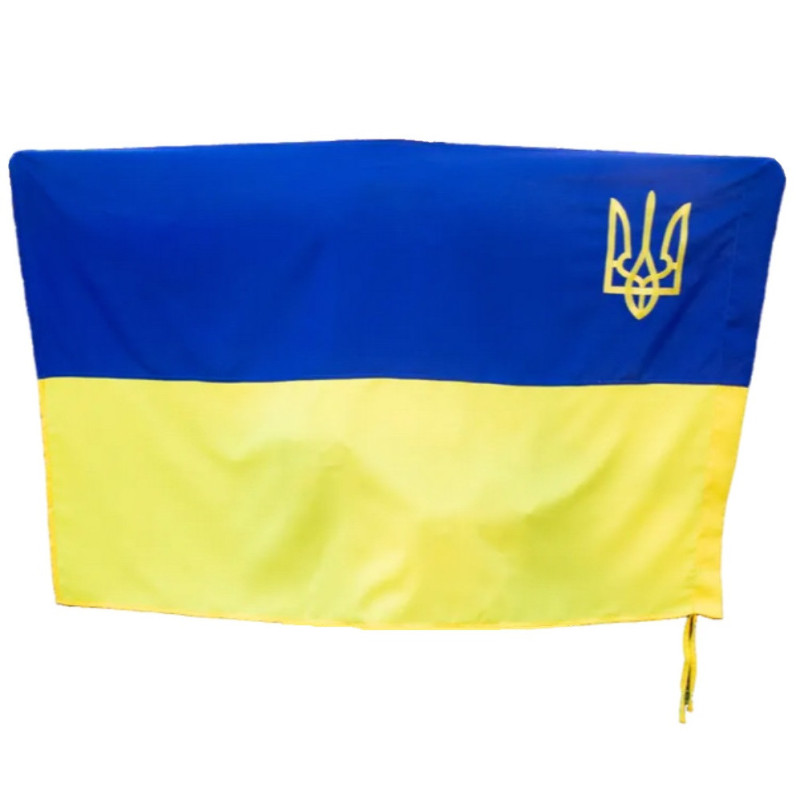 Прапор України Kirasa Арт.KI305 150х90 см синьо-жовтий габардин стійкий до вигоряння з кишенею для флагштока