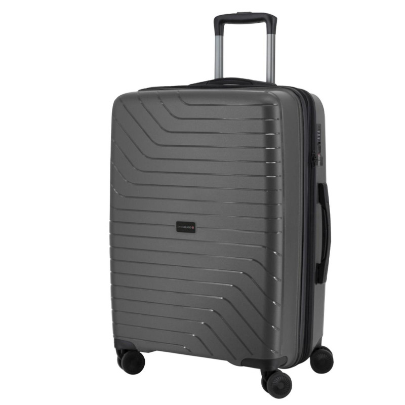 Валіза Swissbrand Eden (L) Charcoal 115 л поліпропілен 4 колеса з TSA замком для ділових подорожей