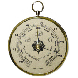 Барометр Moller 201109 настінний механічний золотистий 100 мм 714-801 мм рт. ст. 5 років гарантії Барометр Moller 201109 настінний механічний золотистий 100 мм 714-801 мм рт. ст. 5 років гарантії