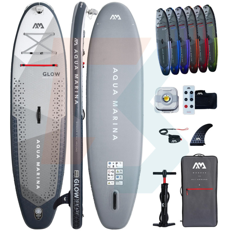 SUP дошка Aquamarina BT-24GL 10’4″ з підсвіткою для йоги та прогулянок об'єм 315 л ширина 31 см надувна