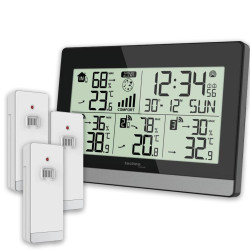 Термогігрометр Technoline WS7065 Black/Silver з 3 датчиками дальність до 60 м робоча температура -40° до +70° Термогігрометр Technoline WS7065 Black/Silver з 3 датчиками дальність до 60 м робоча температура -40° до +70°