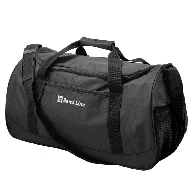 Сумка дорожня Semi Line 40 Black (A3043-2) об’єм 40 л водостійкий поліестер 4 кишені для подорожей та фітнесу