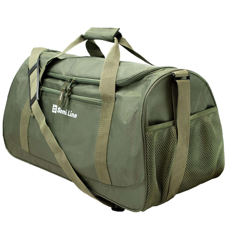 Сумка дорожня Semi Line 40 Khaki (A3043-3) 40 л водостійкий поліестер 4 кишені для фітнесу та подорожей