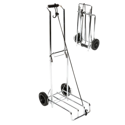Господарська візок Bo-Camp Luggage Trolley 40 кг складна срібляста з хромованої сталі ручка 100 см колеса 14 см