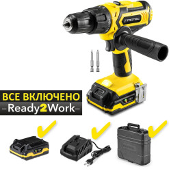 Ударна дрель-шуруповерт Trotec PHDS 11-20V 20В 40Нм з кейсом і підсвіткою робочої зони для дому Ударна дрель-шуруповерт Trotec PHDS 11-20V 20В 40Нм з кейсом і підсвіткою робочої зони для дому