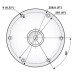 Опора крісла LakeSport 15″ алюміній обертальне кріплення 360° висота 381 мм анодований сплав