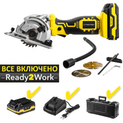 Циркулярна акумуляторна пила Trotec PCSS 05-20V 20 В 3150 об/хв з кейсом та 3 дисками для дерева металу каменю Циркулярна акумуляторна пила Trotec PCSS 05-20V 20 В 3150 об/хв з кейсом та 3 дисками для дерева металу каменю