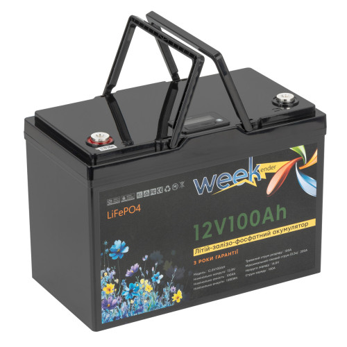 Акумулятор Weekender LiFeP04 12.8V 100Ah легкий 12 кг 3000 циклів 3 роки гарантії