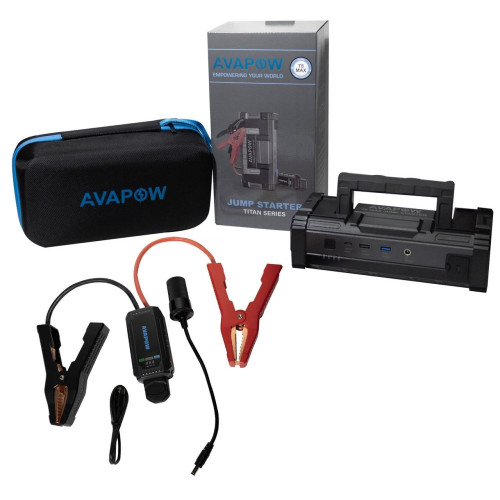Пускове пристрій Jump Starter AVAPOW A68 6000A 24000mAh з LED ліхтарем та водонепроникним кейсом
