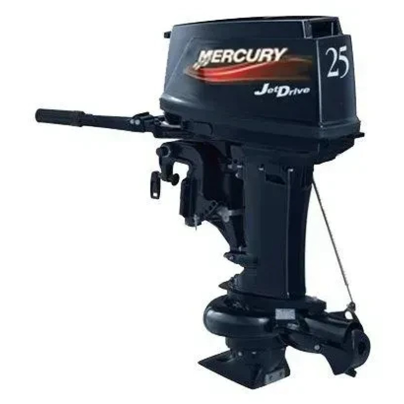 Лодочний мотор Mercury 25 ML Jet 25 к.с. двотактний бензиновий румпельне управління вага 60 кг висота транца 508 мм